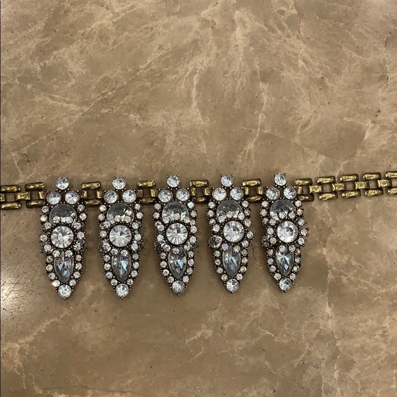 Beautiful statement necklace brass & rhinestone. - Picture 7 of 7